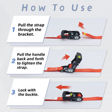 Load image into Gallery viewer, 1"x10' Ratchet Straps 1,500 LBS (2-Packs)