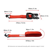 Load image into Gallery viewer, 1.5"x15' Ratchet Straps 5,000 LBS (2-Packs)