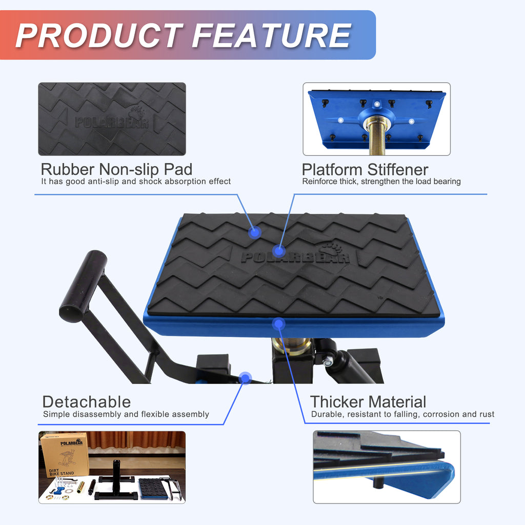 Dirt Bike Stand with Damp, Aluminum