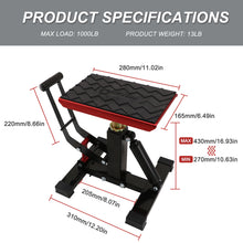 Load image into Gallery viewer, Aluminum Dirt Bike Stand with Damping