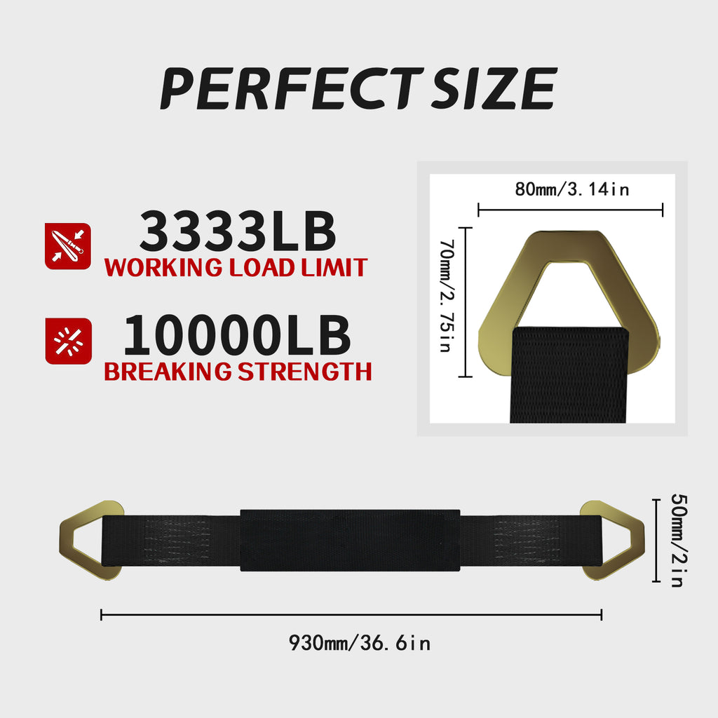 2"x38" D-Ring Straps 10,000 LBS (4-Packs)