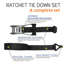 Load image into Gallery viewer, 2&quot;x27&#39; Ratchet Straps 10,000 LBS (1-Pack)