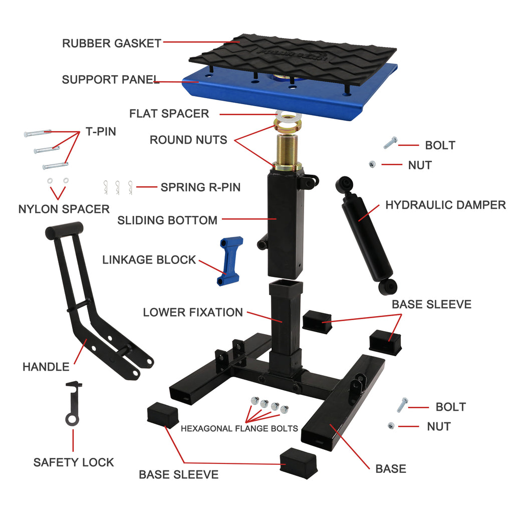 Dirt Bike Stand with Damp, Aluminum