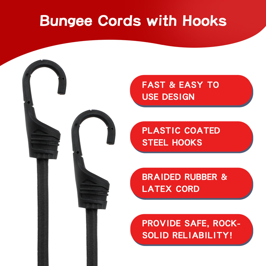 28Pcs Bungee Cords with Hooks
